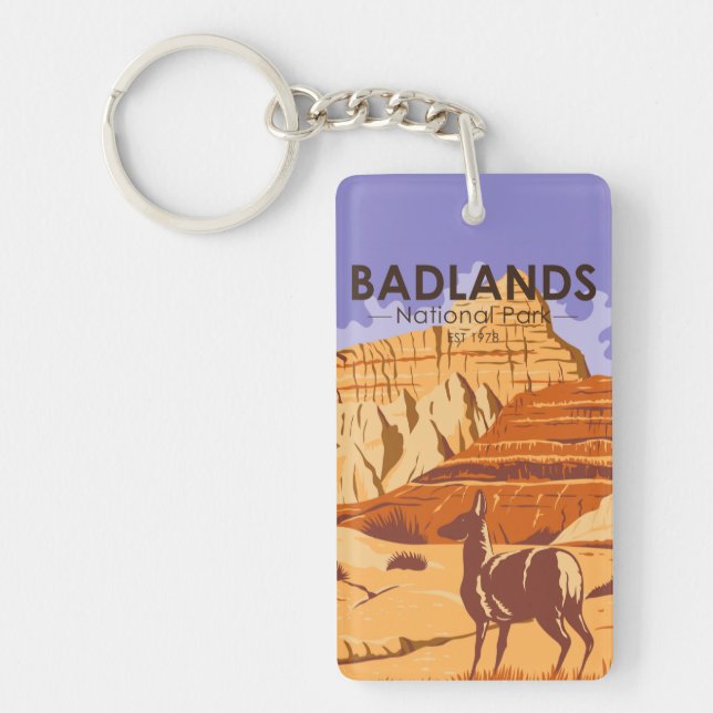 Badlands National Park South Dakota Double Sided Key Ring (Front)