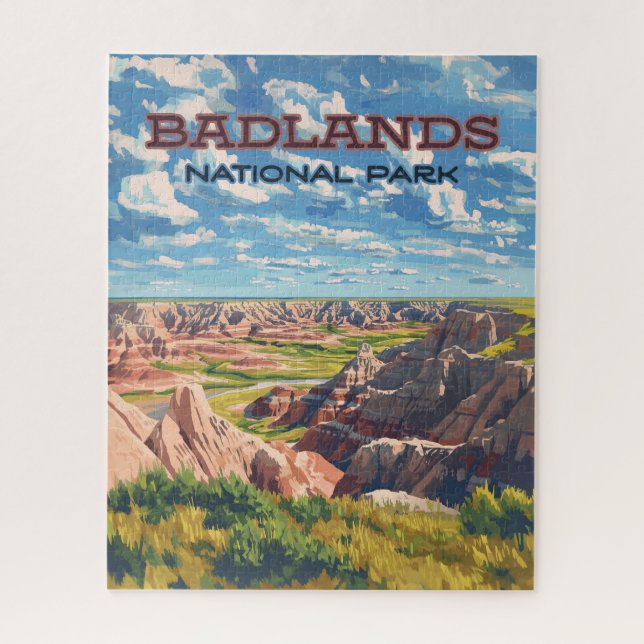 Badlands National Park South Dakota Landscape Jigsaw Puzzle (Vertical)
