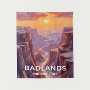 Badlands National Park South Dakota Painting Tapestry