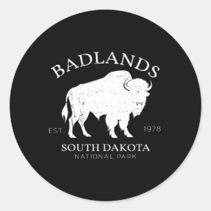 Badlands National Park South Dakota Souvenir Hikin Classic Round Sticker