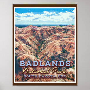 BADLANDS NATIONAL PARK - SOUTH DAKOTA USA POSTER