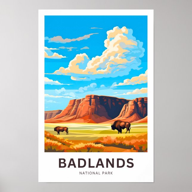 Badlands National Park Travel Print (Front)