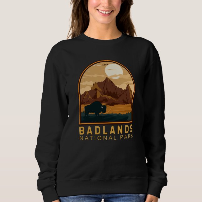 Badlands National Park Vintage Emblem Sweatshirt (Front)