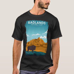 Badlands National Park Vintage Minimal Retro Trave T-Shirt