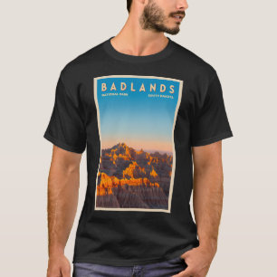 Badlands National Park Vintage Travel Poster T-Shirt