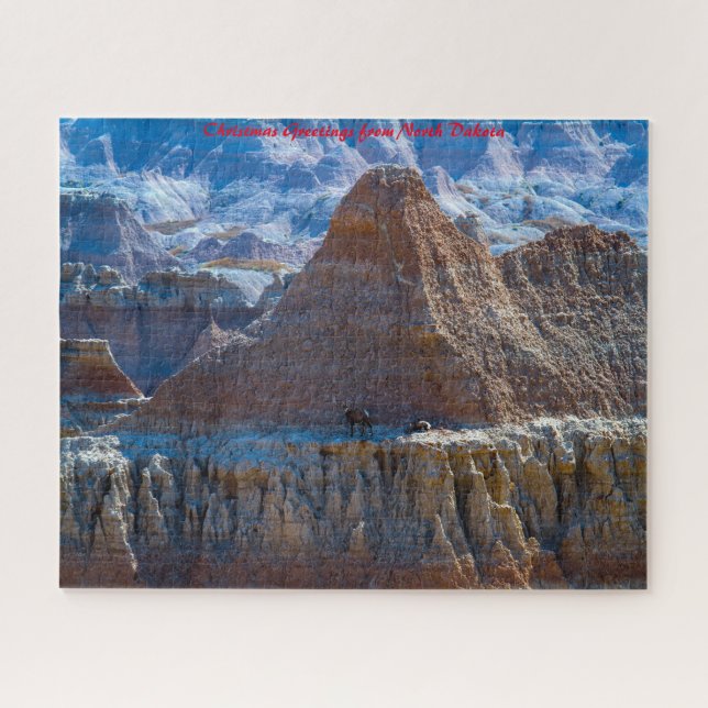 Badlands North Dakota.Christmas Greetings Jigsaw Puzzle (Horizontal)