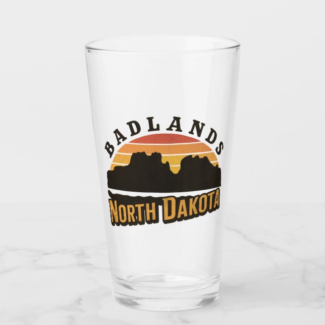Badlands North Dakota Retro Glass (Front)