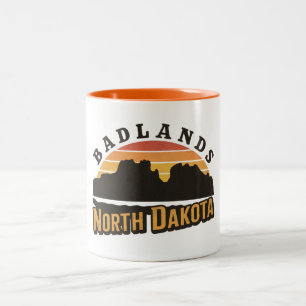 Badlands North Dakota Retro Two-Tone Coffee Mug