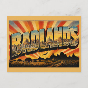 Badlands NP SD Buttes Prairie Rock Art Postcard