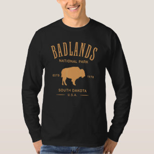 Badlands South Dakota Bison Design T-Shirt