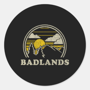 Badlands South Dakota Sd T Shirt Vintage Hiking Mo Classic Round Sticker