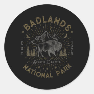 Badlands Souuth Dakota National Parks Outdoors Classic Round Sticker