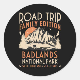 Badlands Us National Park Family Road Trip Vacatio Classic Round Sticker