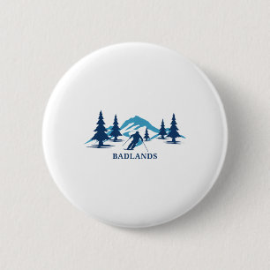 Badlands Wisconsin Ski Resort Skiing Skier T-shirt 6 Cm Round Badge