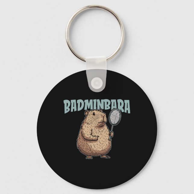 Badminbara Shuttle Racquet - Team Badminton Capyba Key Ring (Front)