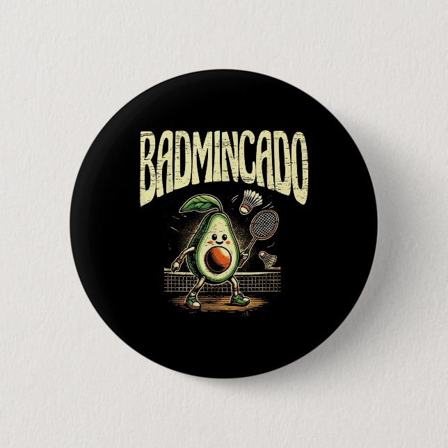 Badmincado Badminton Player Shuttle  6 Cm Round Badge (Front)