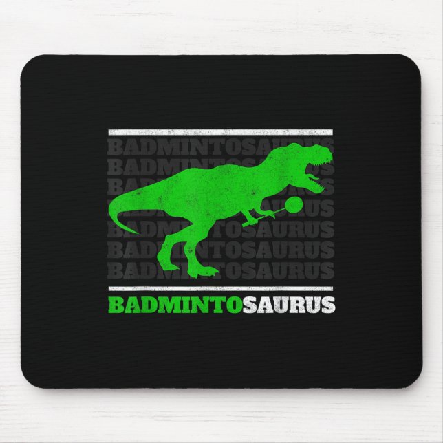 Badminto Saurus Rex Birdie Shuttle Dino Badminton  Mouse Pad (Front)