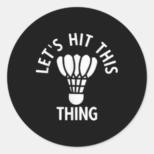 Badminton 1  classic round sticker