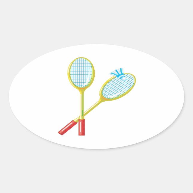 Badminton 3 oval sticker (Front)
