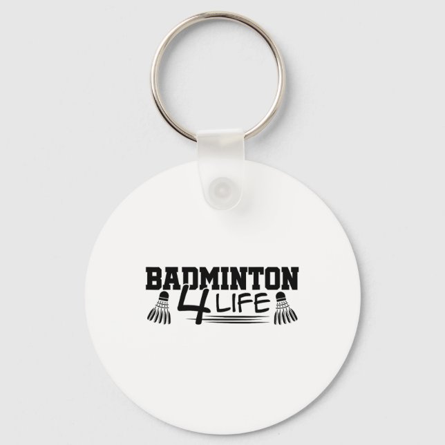 Badminton 4 Life Graphic Badminton Player Shuttle  Key Ring (Front)
