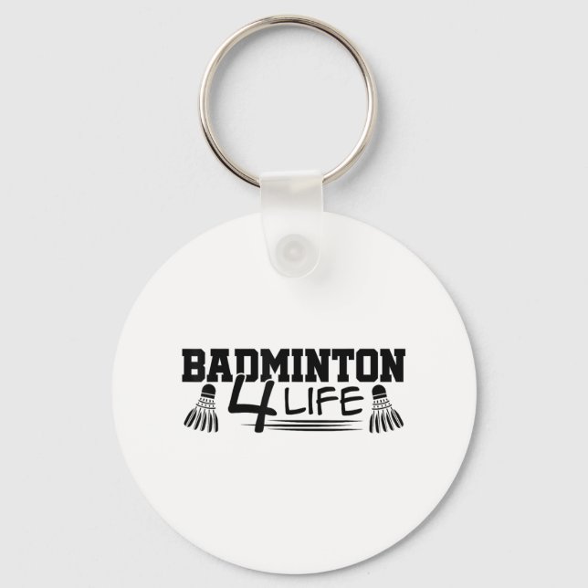 Badminton 4 Life Graphic Badminton Player Shuttle  Key Ring (Front)