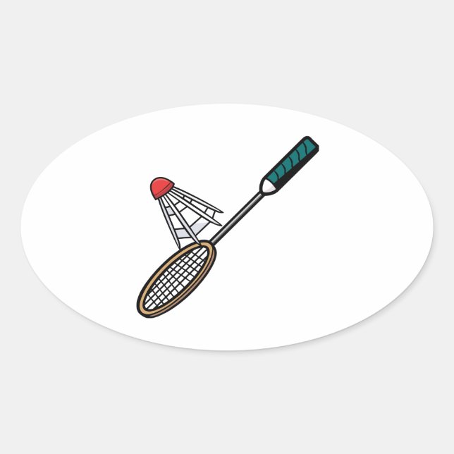 Badminton 4 oval sticker (Front)