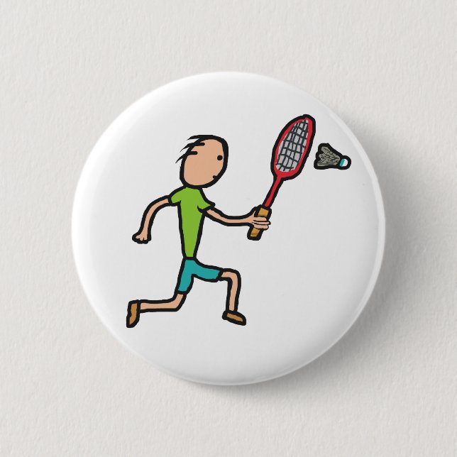 Badminton 6 Cm Round Badge (Front)