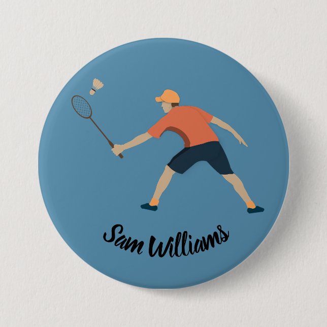 Badminton 7.5 Cm Round Badge (Front)