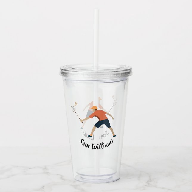 Badminton Acrylic Tumbler (Front)