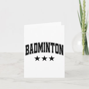 Badminton All Black Stars Clic Retro Varsity Text  Card