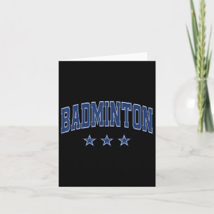 Badminton All Blue Stars Clic Retro Varsity Text Card