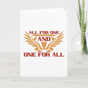 Badminton - All for one and one for all Card