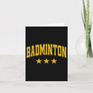 Badminton All Yellow Stars Clic Retro Varsity Text Card