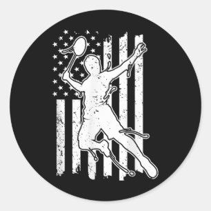 Badminton American Flag - Shuttle America Flag Bad Classic Round Sticker