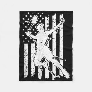 Badminton American Flag - Shuttle America Flag Bad Fleece Blanket