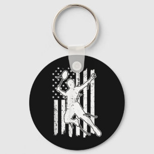 Badminton American Flag - Shuttle America Flag Bad Key Ring