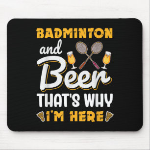 Badminton And Beer Shuttle Badminton Lover  Mouse Pad