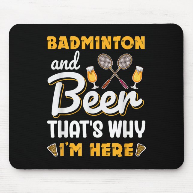 Badminton And Beer Shuttle Badminton Lover  Mouse Pad (Front)