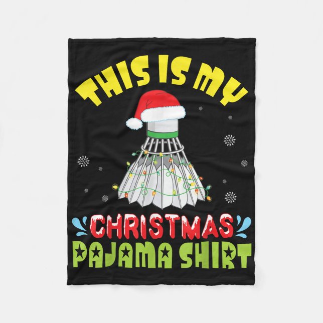 Badminton And Santa Costume Snow This Is My Christ Fleece Blanket (Front)