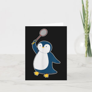 Badminton And Shuttle Player Penguin  Card