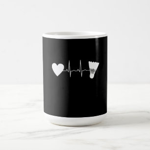 Badminton - Badminton Ball Heartbeat Coffee Mug