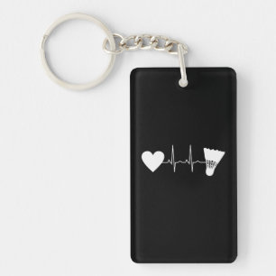 Badminton - Badminton Ball Heartbeat Key Ring