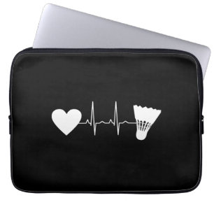 Badminton - Badminton Ball Heartbeat Laptop Sleeve