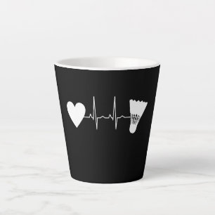 Badminton - Badminton Ball Heartbeat Latte Mug