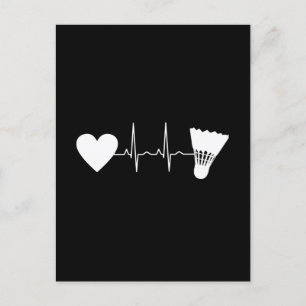 Badminton - Badminton Ball Heartbeat Postcard