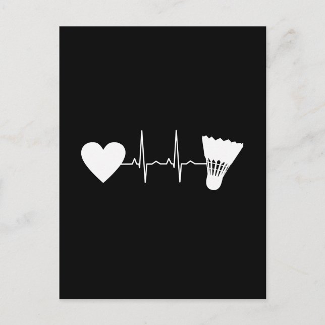 Badminton - Badminton Ball Heartbeat Postcard (Front)