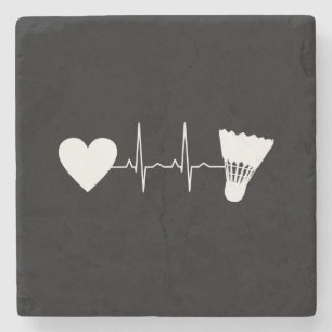 Badminton - Badminton Ball Heartbeat Stone Coaster