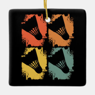 Badminton - Badminton Ball Retro Ceramic Ornament