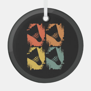 Badminton - Badminton Ball Retro  Glass Tree Decoration