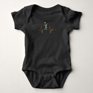 Badminton - Badminton Player Heartbeat Baby Bodysuit